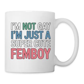 Pas gay – juste mignon femboy - Mug blanc - blanc - Droite
