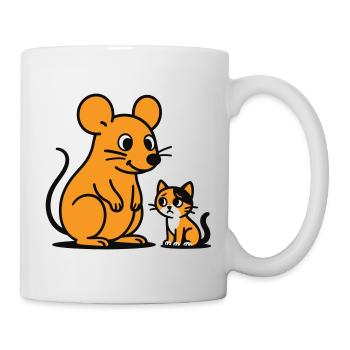 Cuddly Mouse and Kitten Duo - Mug - white - Right