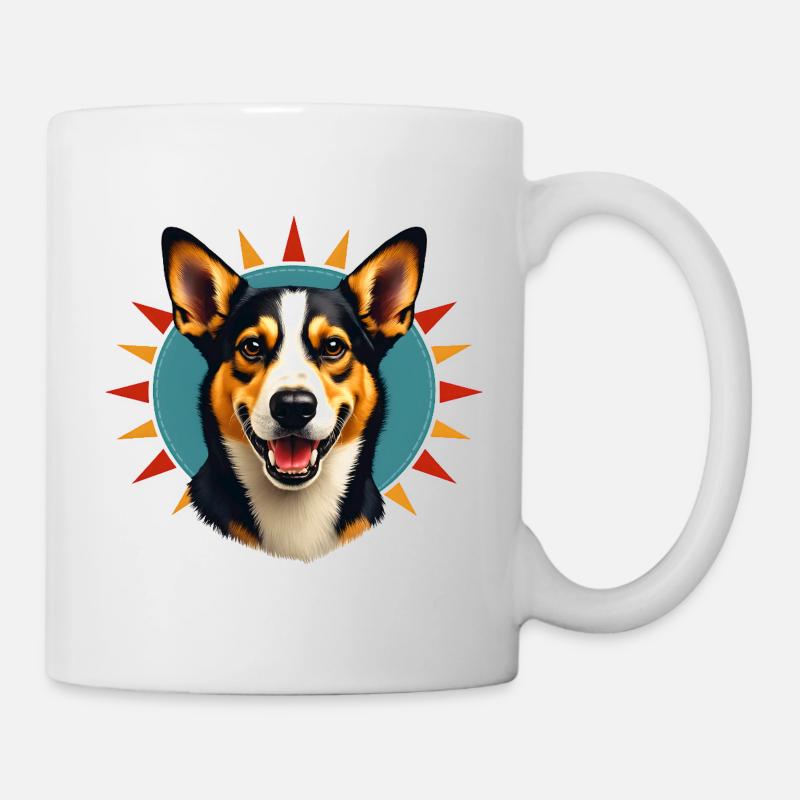 Corgi Strahlende Sonne - Tasse - Weiß