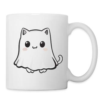 Katze Halloween Geist - Tasse - Weiß - Rechts