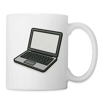 Laptop  im Vintage-Stil - Tasse - Weiß - Rechts