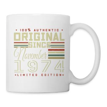 November 1974 Geburtstagsgeschenk - Tasse - Weiß - Rechts
