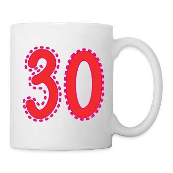 30. 30 YEARS. 30th ANNIVERSARY. 30 YEARS ANNIVERSARY. - Mug - white - Right
