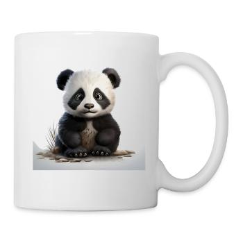 Cuddly panda baby on pebble path - Mug - white - Right