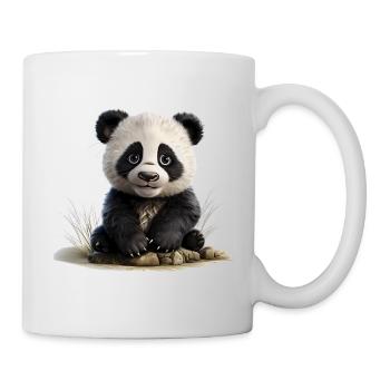Panda Jungtier am Stein - Tasse - Weiß - Rechts