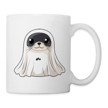 Robbe Tier Halloween Geist - Tasse - Weiß - Rechts
