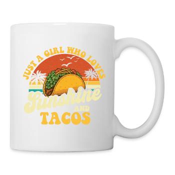 Juste une fille qui aime le soleil et les tacos - Mug blanc - blanc - Droite