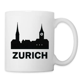 Stadt Zürich- Silhouetten Design - Tasse - Weiß - Rechts