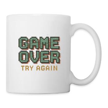 Game Over Try Again Pixel Art Retro Gamer Zocker - Mug - white - Right