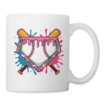 Baseball Homeplate with Pink Frosting and Bat - Mug - white - Right