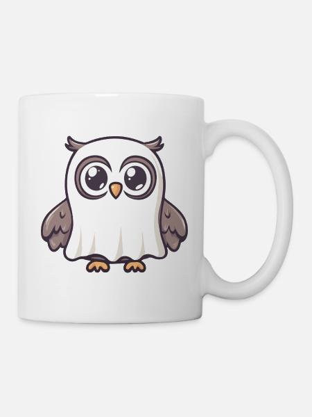 Eule Halloween Geist - Tasse - Weiß