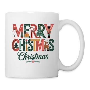 Frohe Weihnachten Festliches Weihnachtsdesign mit dem Weihnachtsmann - Tasse - Weiß - Rechts