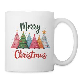 Colorful Christmas Trees with Merry Christmas - Mug - white - Right