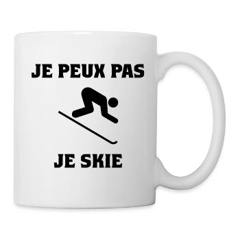 JE PEUX PAS. SKI. MONTAGNE. RAQUETTE. SNOW - Mug blanc - blanc - Droite