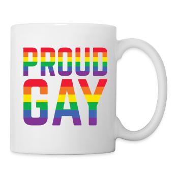 Proud Gay Rainbow Lettering - Mug - white - Right