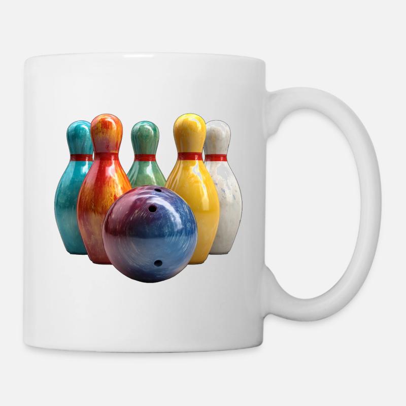 Colorful Bowling Scene Pattern - Mug - white