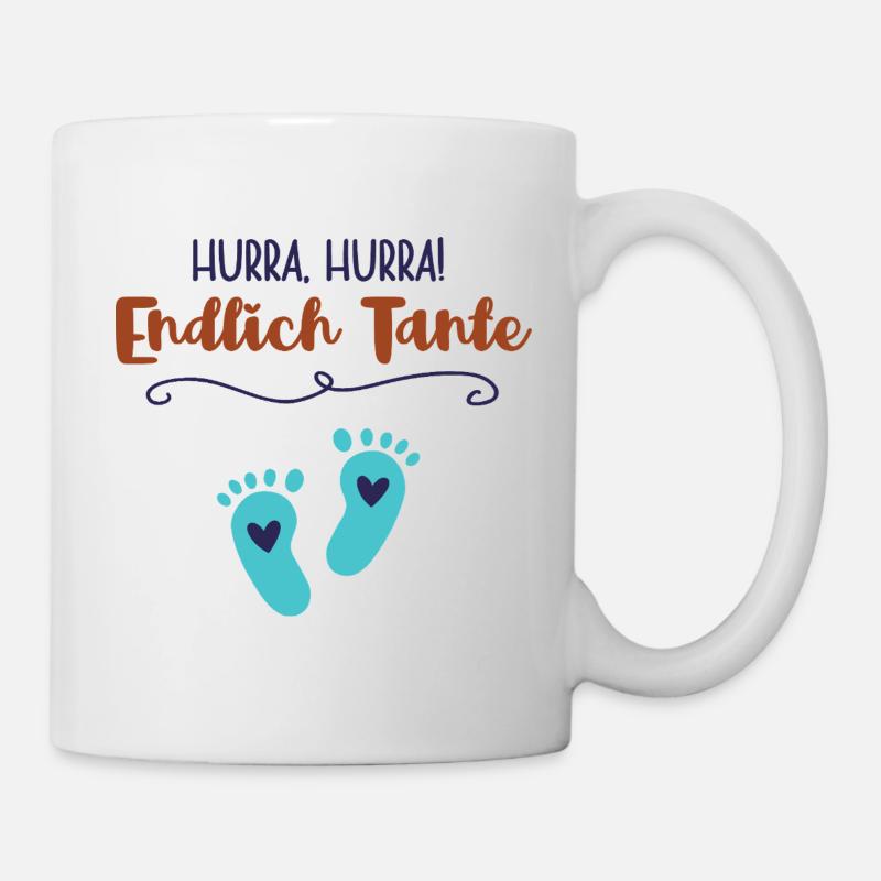 Endlich Tante Neffe Junge Baby Ankündigung - Tasse - Weiß