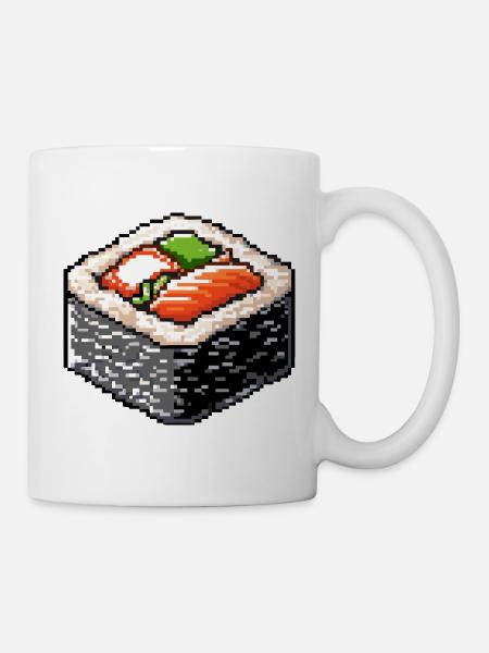 Pixel Sushi Bento Kunst - Tasse - Weiß