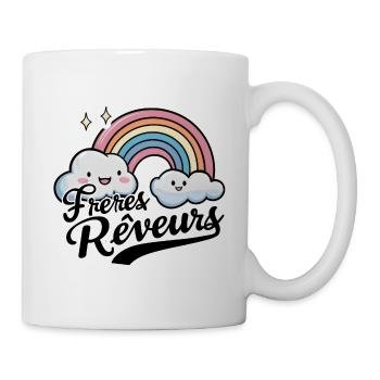 Träumende Brüder Poetisches Kindergeschenk - Tasse - Weiß - Rechts