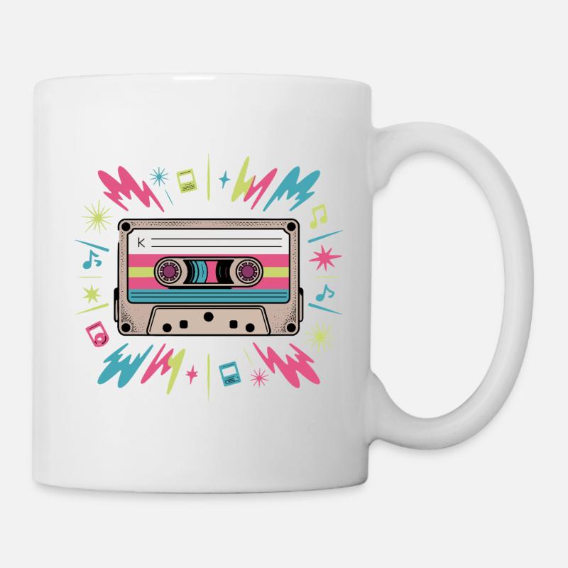  K Mixtape Kassette Retro 80er 90er Musik - Tasse - Weiß