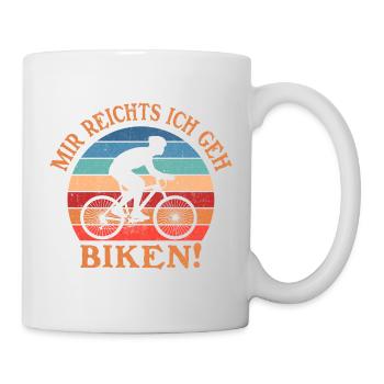Motif motard rétro coucher de soleil - Mug blanc - blanc - Droite