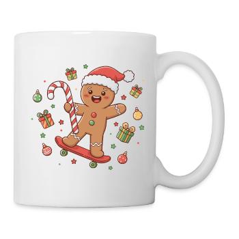 Christmas Skateboard Cartoon - Mug - white - Right
