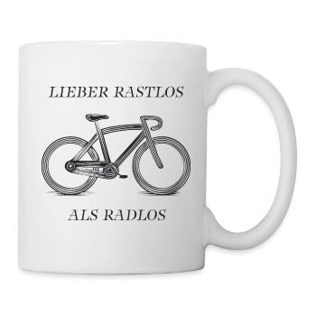 Fahrrad Lieber Rastlos als Radlos  - Tasse - Weiß - Rechts