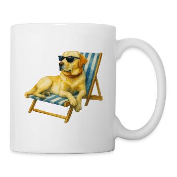 Labrador Hund Sommer Chill Geschenkidee - Tasse - Weiß - Rechts