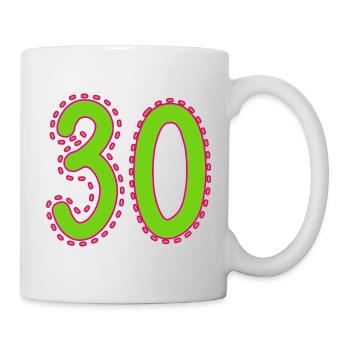 30. 30 YEARS. 30th ANNIVERSARY. 30 YEARS ANNIVERSARY. - Mug - white - Right
