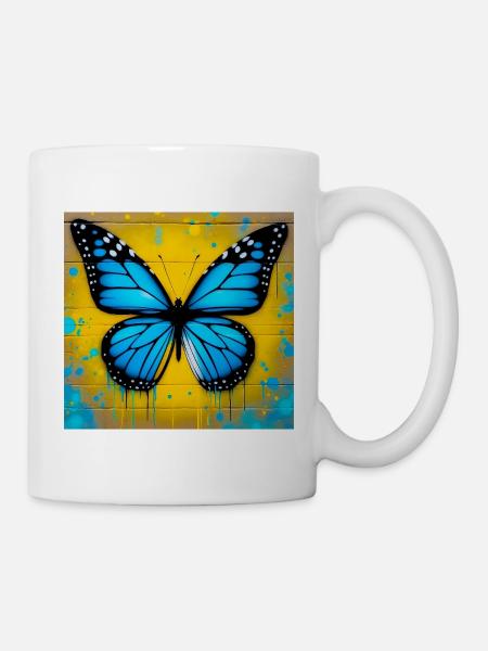 Schmetterling - Tasse - Weiß