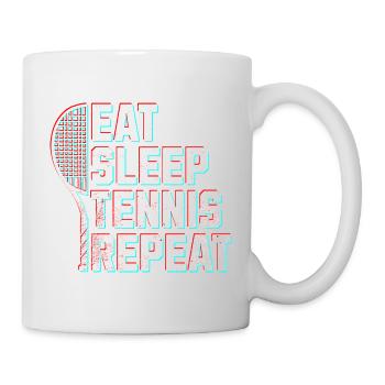 Tennis Eat sleep tennis glitch effect - Mug - white - Right