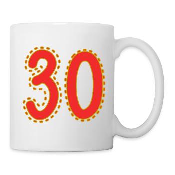 30. 30 YEARS. 30th ANNIVERSARY. 30 YEARS ANNIVERSARY. - Mug - white - Right