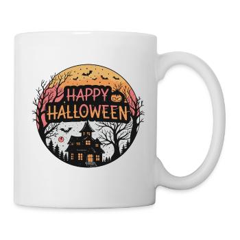 Halloween Spuk Kreisförmig Gelb Orange - Tasse - Weiß - Rechts