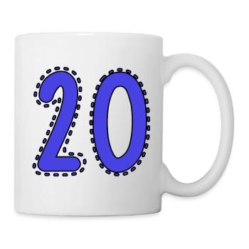 20. 20th ANNIVERSARY. 20 YEARS ANNIVERSARY. 20 YEARS. - Mug - white - Right