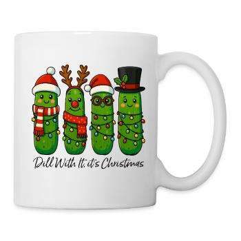 Funny Christmas Pickles Dill With It Design - Mug - white - Right