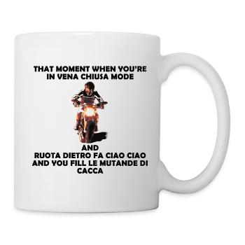 Moto Rider Dunkles Lachen - Tasse - Weiß - Rechts