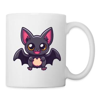 Fledermaus Halloween Lustig Comic - Tasse - Weiß - Rechts