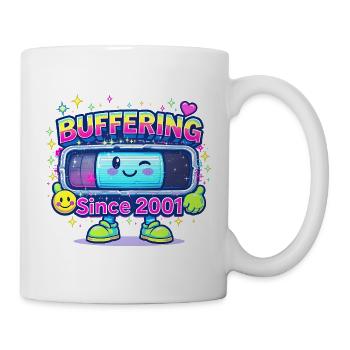 Y2K Retro – Buffering Since 2001 - Mug - white - Right