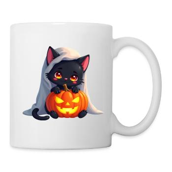 Halloween Cat with Halloween Pumpkin - Mug - white - Right