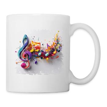 Colorful Musical Notes Art Motif - Mug - white - Right