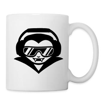 Vampir DJ mit Kopfhörern und Sonnenbrille - Tasse - Weiß - Rechts