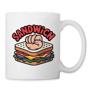 Knöchel Sandwich Lustiges Geschenk Chef Kämpfer - Tasse - Weiß - Rechts