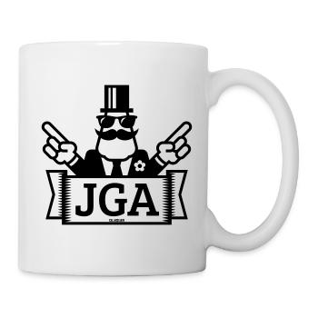 JGA Handzeichen (Junggesellenabschied / 1C) - Tasse - Weiß - Rechts