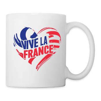 Tricolor heart Vive La France - Mug - white - Right