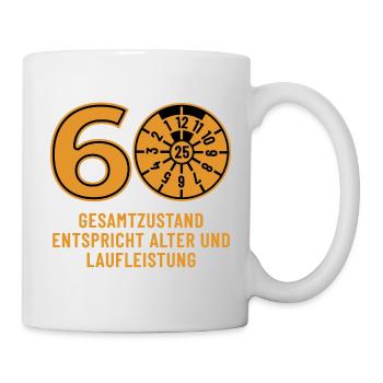 HU Dezember 2025 - 60 Jahre - Geburtstag Geschenk - Tasse - Weiß - Rechts