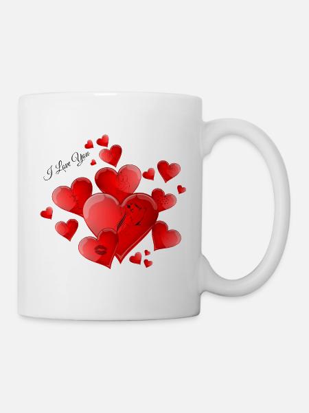Cœurs amoureux I love You - Mug blanc - blanc