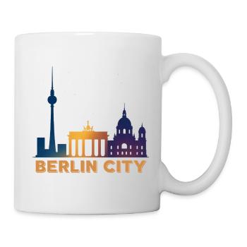 Berlin Skyline Silhouette - Tasse - Weiß - Rechts