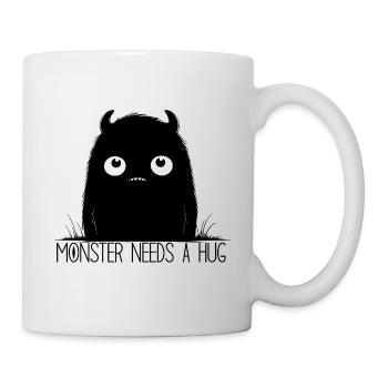 Minimalistisches weißäugiges Monster - Tasse - Weiß - Rechts