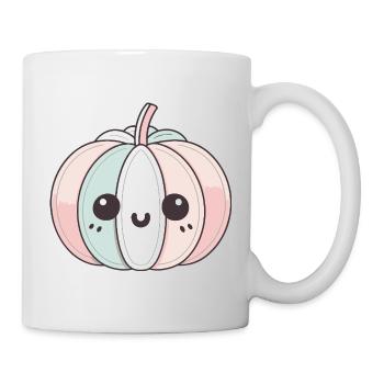 Pastell Kürbis Kawaii Lächelnd - Tasse - Weiß - Rechts