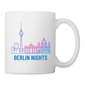 Berlin Nights Neon Skyline - Tasse - Weiß - Rechts